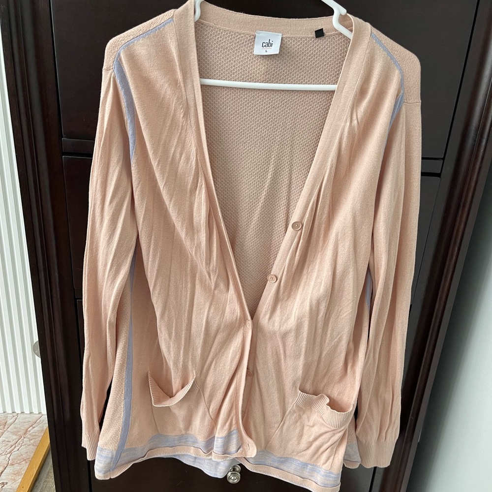 CAbi cream/pink cardigan, large